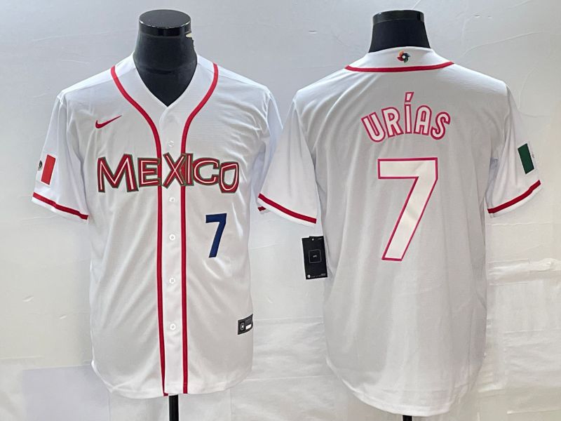 Men 2023 World Cub Mexico #7 Urias White Nike MLB Jersey8->more jerseys->MLB Jersey